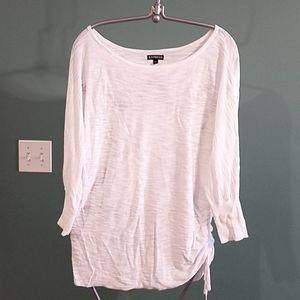 White Express Top with side gathering